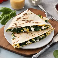 Savory Spinach and Feta Breakfast Quesadilla Vegetarian Breakfast Ideas