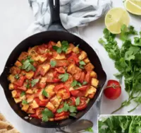 Find Vegetarian Recipes Shakshuka-Inspired Tofu and Tomato Breakfast Skillet