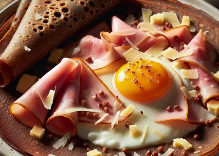 Buckwheat Crepes Ham Parmesan Egg