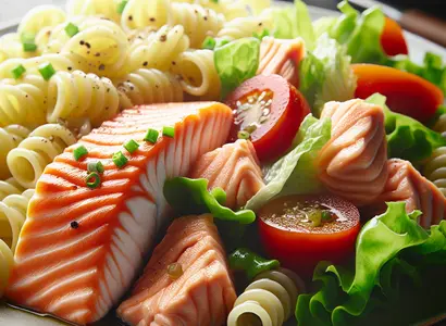 Plain Pasta with Salmon Salad