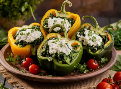 Spinach and Ricotta Stuffed Bell Peppers