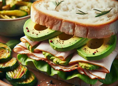 Turkey and Avocado on White Bread
