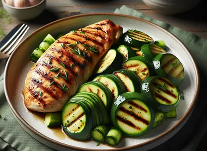 Zucchini with Grilled Chicken Breast