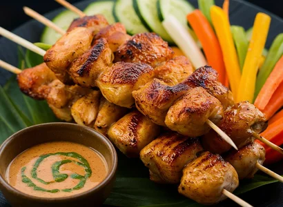 Chicken Satay with Veggie Sticks
