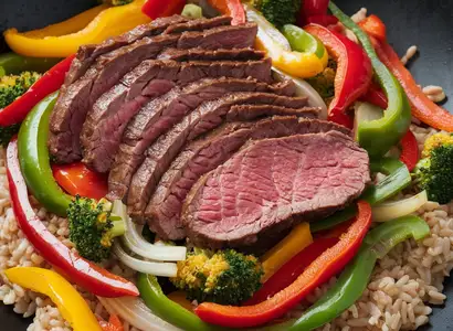 Lean Beef Stir-Fry with Mixed Vegetables and Brown Rice