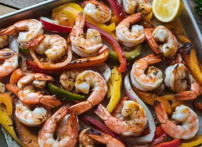 Sheet Pan Shrimp Fajitas