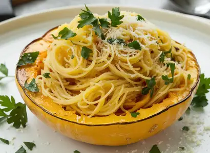 Spaghetti Squash Garlic Noodles
