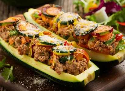 Turkey-Stuffed Zucchini Boats