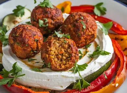 Harissa Meatballs with Whipped Feta
