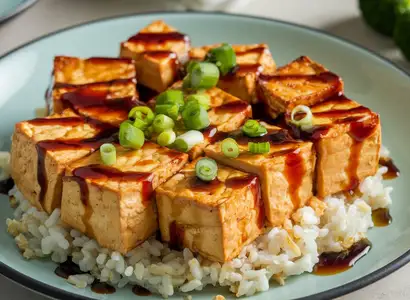 Baked Tofu with Apple Cider Vinegar Soy Sauce Marinade