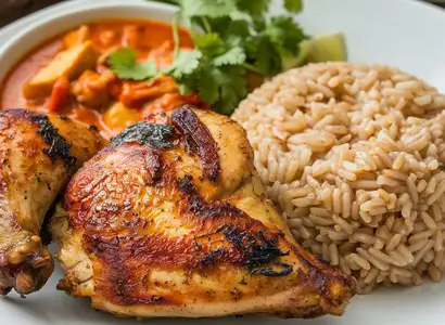 Red Thai Chicken Curry With Brown Rice