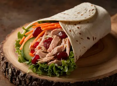 Turkey and Cranberry Salad Wrap