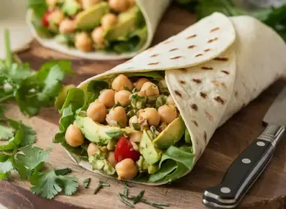 Avocado and Chickpea Salad Wrap