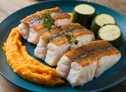 Baked Cod with Steamed Zucchini