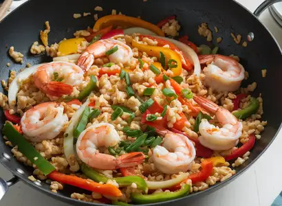 Cauliflower Rice Stir Fry with Shrimp