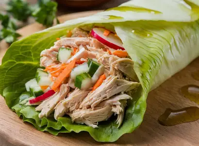 Chicken Salad Wrap with Cucumber and Lettuce
