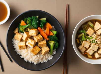 Stir Fried Tofu with Vegetables and Brown Rice