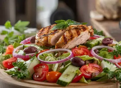 Mediterranean Salad with Grilled Chicken