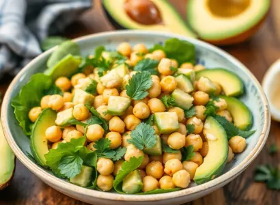 Chickpea and Avocado Salad with Lemon-Tahini Dressing