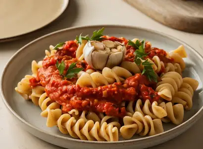 Roasted Garlic and Red Pepper Protein Pasta