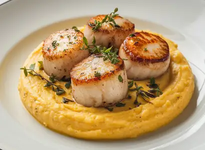 Seared Scallops with Polenta