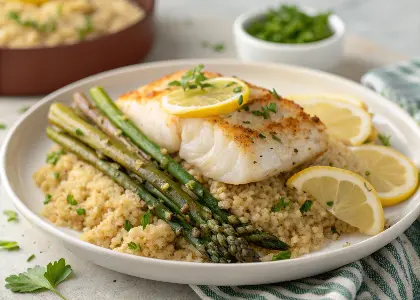 Baked Cod and Quinoa, Perfect for a 1200 Calorie Meal Plan