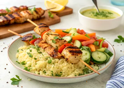 Chicken Souvlaki with Herbed Couscous