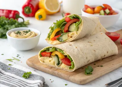 Hummus Veggie Wrap under 1200 Calories a Day