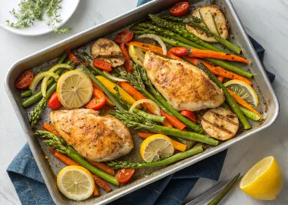 Sheet-Pan Chicken with Roasted Spring Vegetables