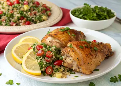 Stuffed Chicken Breasts and Tabbouleh Salad