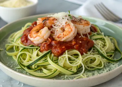 Zucchini Noodles with Shrimp Under 1200 Calories