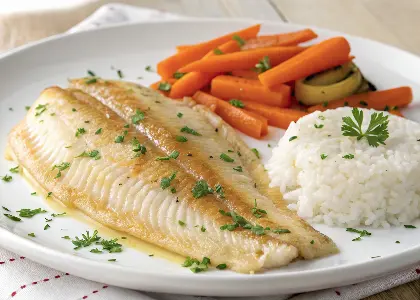 Baked Sole with White Rice