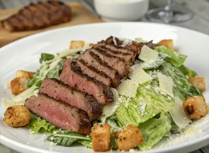 Caesar Salad with Grilled Steak No Carbs