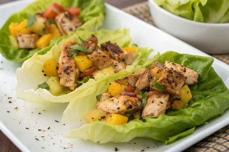 Caribbean Jerk Chicken Lettuce Cups
