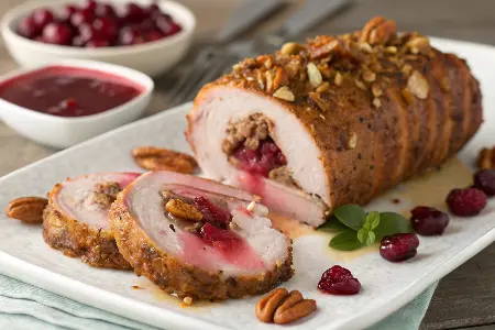 Cranberry Pecan Stuffed Pork Tenderloin