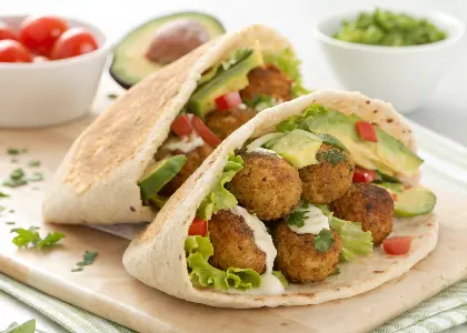 Falafel Pita with Avocado Panzanella