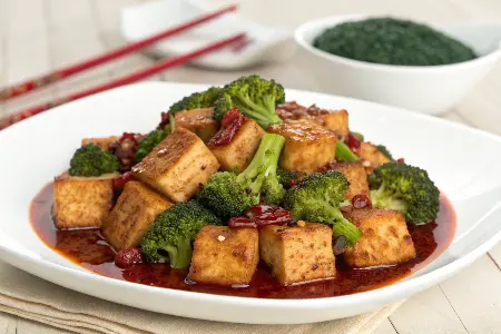General Tso’s Tofu with Broccoli
