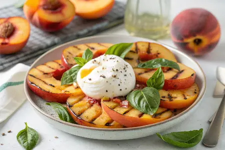 Grilled Peach and Burrata Salad