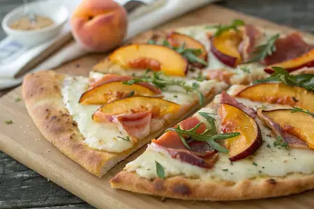 Grilled Peach and Prosciutto Pizza