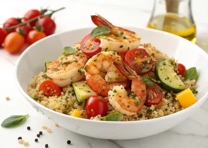 Grilled Shrimp Quinoa Salad