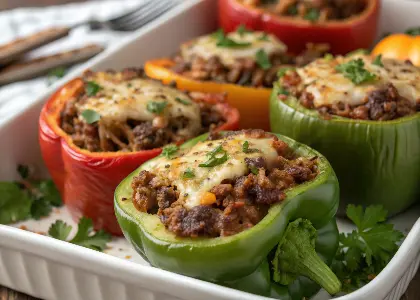 Ground Beef Stuffed Bell Peppers
