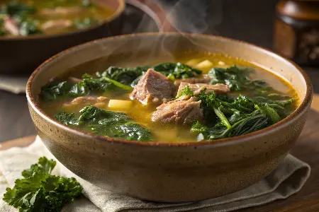 Lamb and Kale Bone Broth Soup