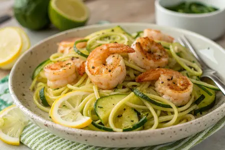 Lemon Garlic Shrimp and Zucchini Noodles