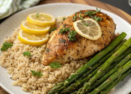 Lemon Herb Chicken with Brown Rice