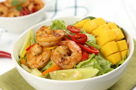 Mango Chili Shrimp Lettuce Bowls