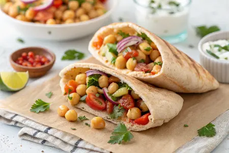 Mediterranean Chickpea Pita Pockets