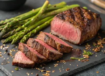 Pan-Seared Steak with Asparagus Carb Free