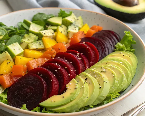 Rainbow Salad with Beets and Avocado
