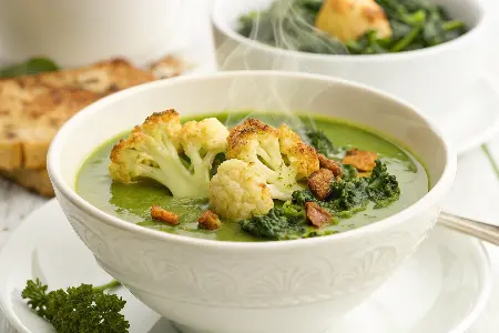 Roasted Cauliflower and Algae Soup