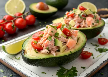 Salmon Salad Stuffed Avocados